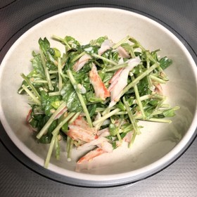 生のまま!豆苗とカニカマのマヨサラダ
