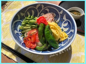 いつもの冷やし中華/素麺に・焼きししとう