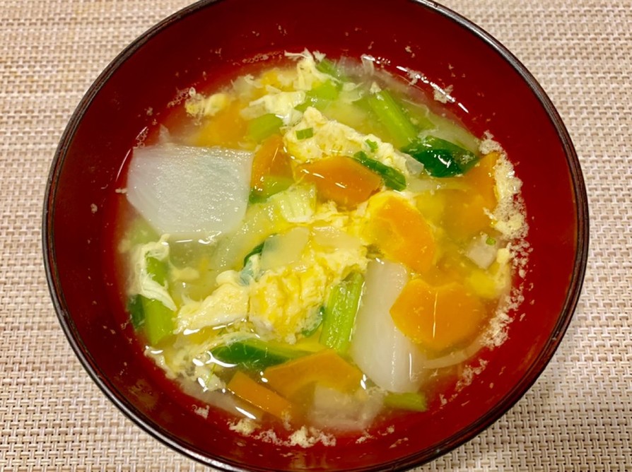 かぶ入りでお野菜たっぷりの中華卵スープ♪の画像