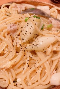 豚バラネギ卵パスタ