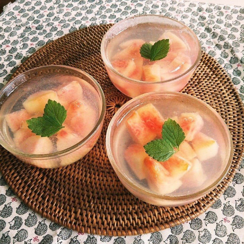 桃のゼリーサラダのレシピ