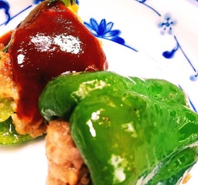 落ちないピーマン肉詰め