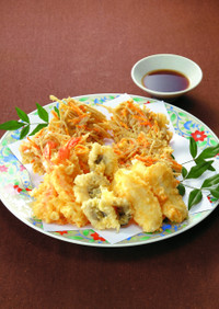 天ぷらと野菜のかき揚げ