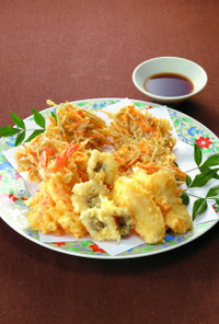 天ぷらと野菜のかき揚げ