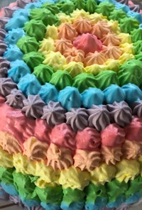 レインボー風カラフルドームケーキ