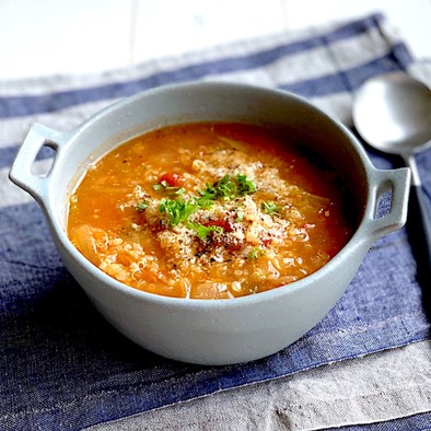脂肪燃焼スープ活用キヌアのトマトリゾットの写真