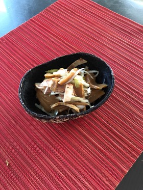 簡単おつまみ!焼き豚メンマネギの和え物