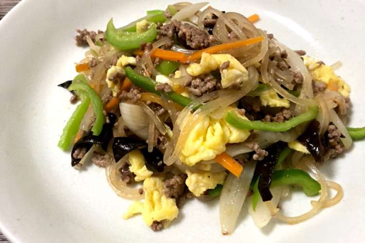 野菜たっぷり簡単チャプチェ マロニー レシピ 作り方 By Se Ra555 クックパッド 簡単おいしいみんなのレシピが366万品