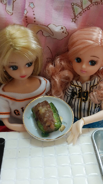リカちゃん♡野球シリꕤピーマンの肉詰めの画像