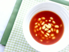 簡単!釜蒸しだいずのトマトスープ