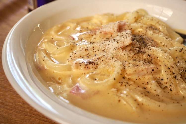 ランチに簡単 うどんカルボナーラ レシピ 作り方 By 春の菜 クックパッド