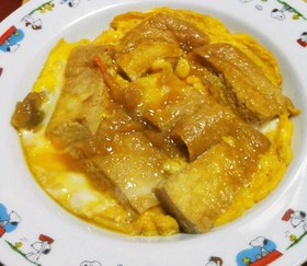 京風油揚げでヘルシー親子煮。
