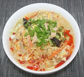 糖質オフ☆乾燥こんにゃくパスタで酸辣湯