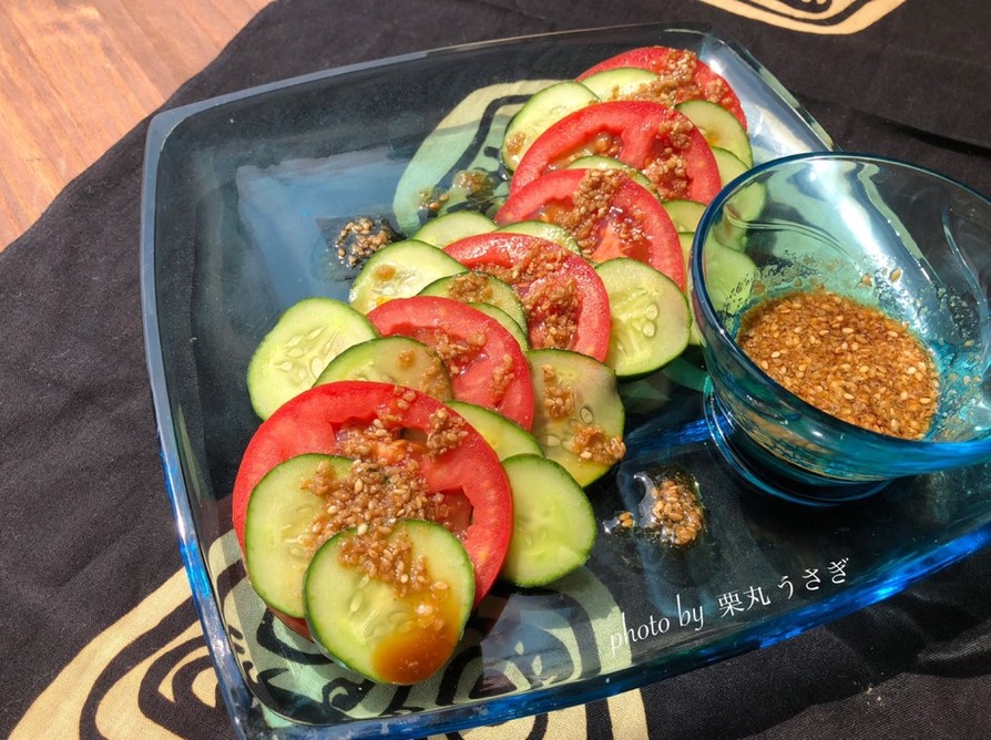 まん丸トマトと胡瓜の中華風サラダの画像