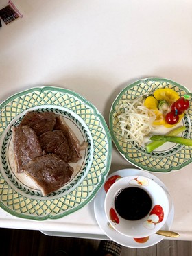 焼き肉と茹で野菜 時短料理