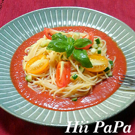 冷製パスタ ガスパチョ風ソース