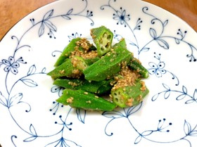 さっぱりオクラを電子レンジで