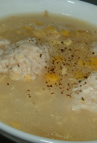鶏団子のコーンクリームスープ