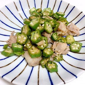 豚肉とオクラのポン酢がけ