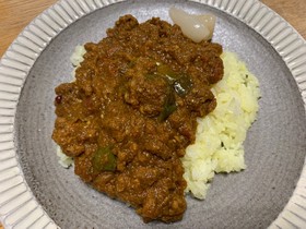 合挽き肉と白茄子のドライカレー