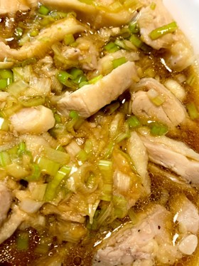 レンジでネギダレ蒸し鶏
