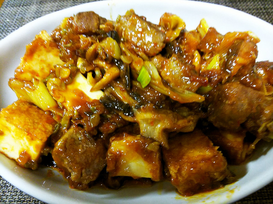 簡単中華・サイコロ牛と揚げ豆腐の麻辣炒めの画像