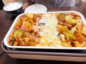 ホットプレートでチーズタッカルビ
