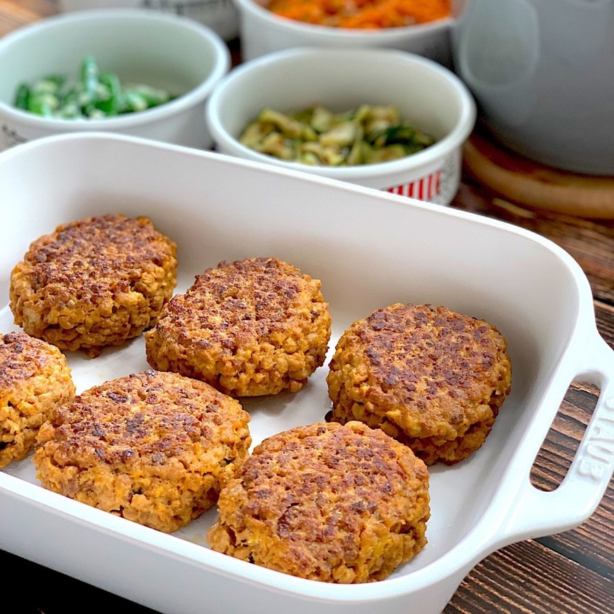 糖質オフに！大豆ミートのハンバーグ