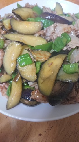 ナスと豚肉ポン酢炒め