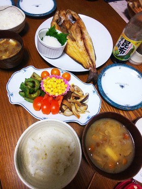 夏バテ予防☺️味噌汁♥️ゴーヤ☺️定食