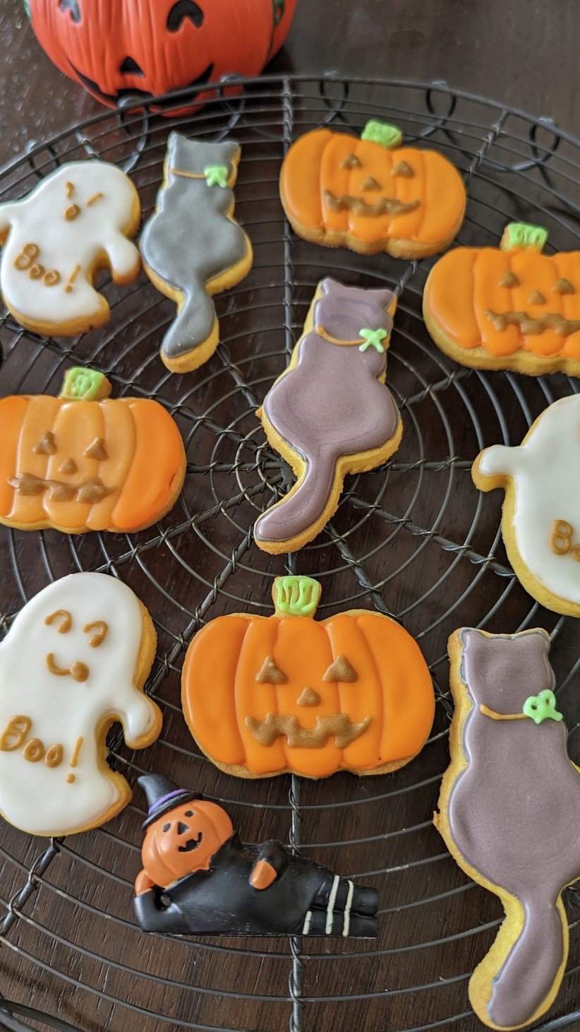 かぼちゃのハロウィンアイシングクッキーの画像