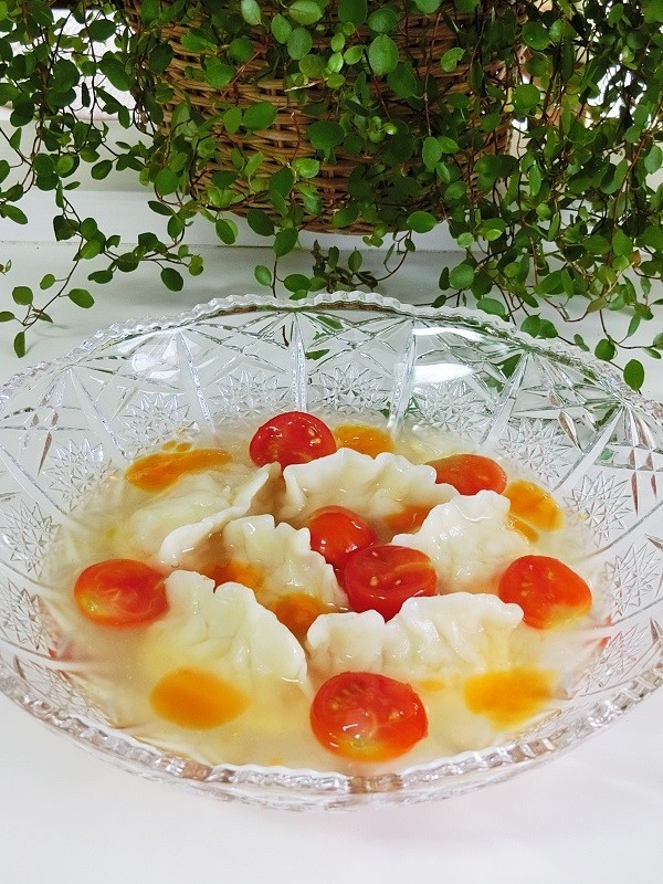 冷製＊エビの水餃子トマトスープあんかけの画像