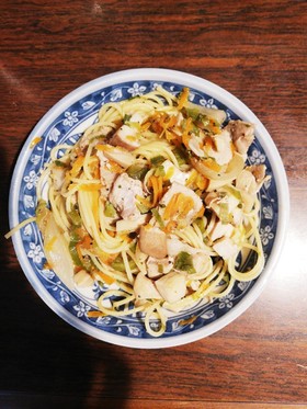 和風出汁香る豚肉と茸パスタ★☆