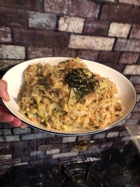 塩昆布ネギにんにく醤油炒飯