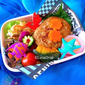 中学生 簡単ハンバーグ弁当 夏弁当