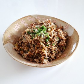 ひきわり納豆と高菜の炒飯