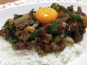 牛肉スタミナ炒めご飯(丼)~おかずにも~