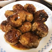 揚げない黒酢あんの肉団子の写真