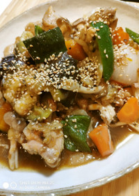 鶏&カラフル野菜甘酢炒