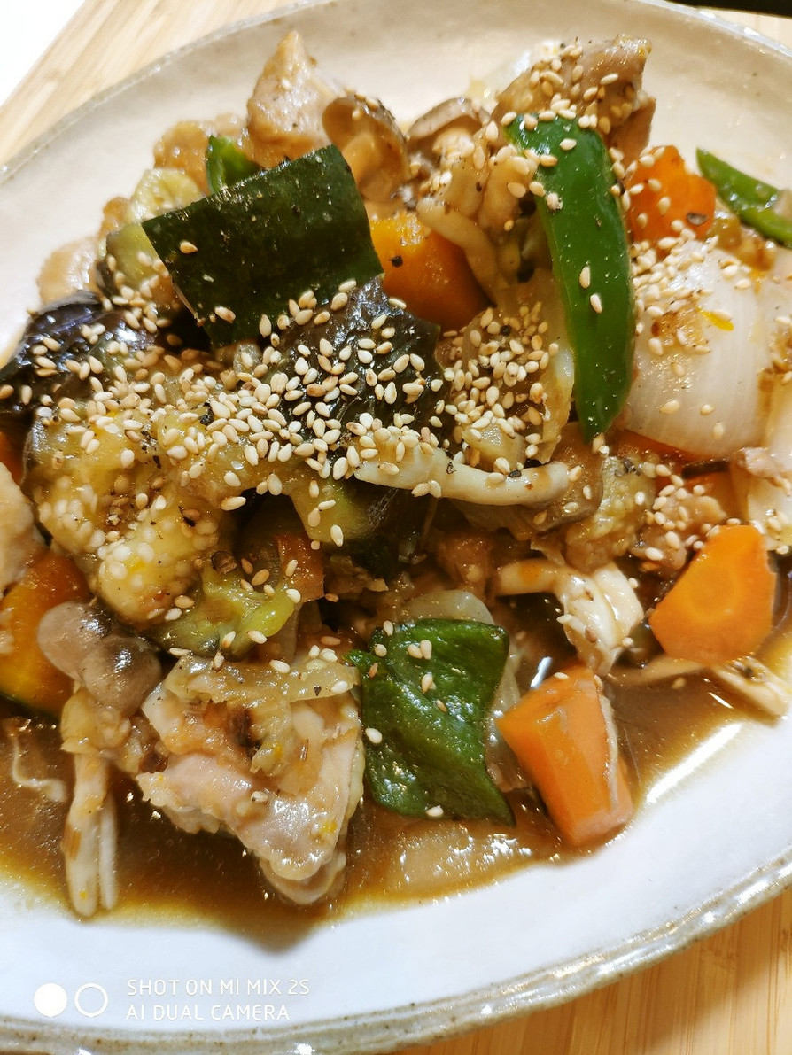 鶏&カラフル野菜甘酢炒の画像