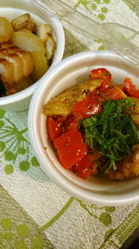 鶏とカラーピーマン南蛮漬け風☺♥