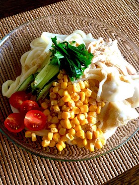 棒棒鶏風ぶっかけうどん~水餃子のせ~