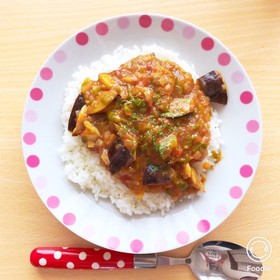 アサリと夏野菜のドライカレー