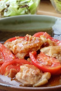 【夏バテ対策】鶏肉とトマトのにんにく炒め