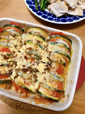 夏野菜♡ズッキーニとトマトのチーズ焼き