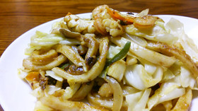 シーフードカレー焼きうどん♪