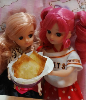リカちゃん♡野球シリꕤ雲呑(餃子)皮揚げ