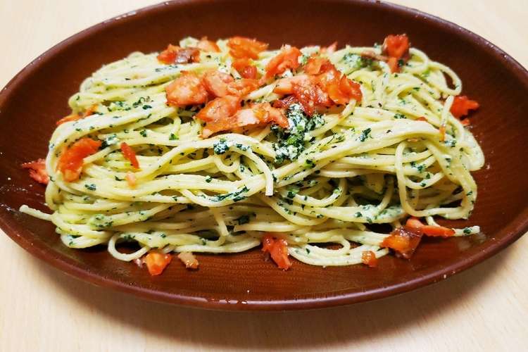 鮭と小松菜のチーズソースパスタ レシピ 作り方 By ちー太 クックパッド