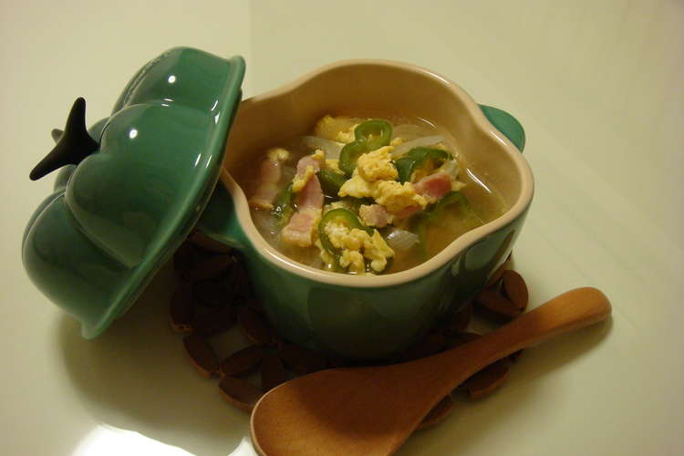 ピーマンとベーコンの卵スープ レシピ 作り方 By めひっこ クックパッド 簡単おいしいみんなのレシピが361万品