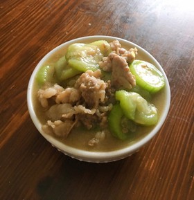夏疲れ解消!へちまと豚肉の味噌炒め